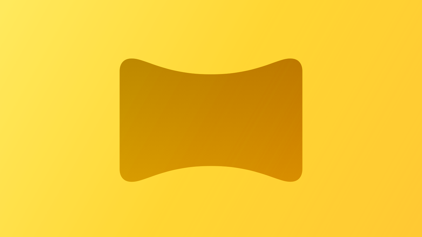 A sketch that suggests Apple Vision Pro. The image is tinted yellow to subtly reflect the yellow in the original six-color Apple logo.