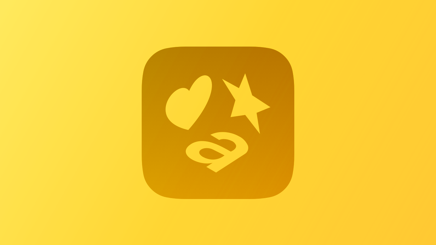 A sketch of the SF Symbols icon. The image is tinted yellow to subtly reflect the yellow in the original six-color Apple logo.