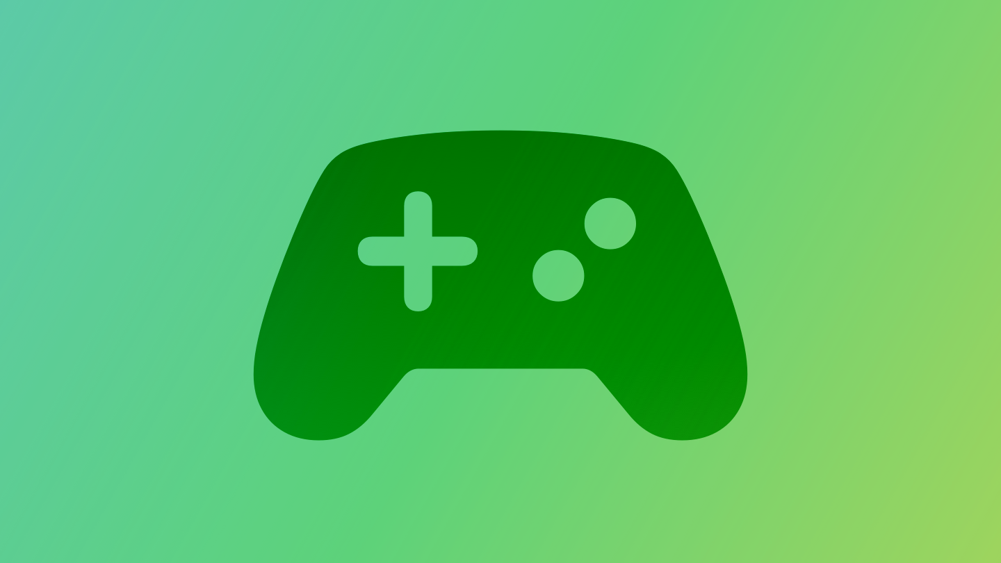 A stylized representation of a game controller. The image is tinted green to subtly reflect the green in the original six-color Apple logo.
